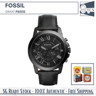 (SG LOCAL) Fossil FS5132 Grant Chronograph Leather Strap Men Watch