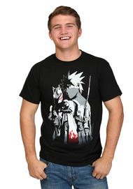 Naruto Shippuden Men's Short Sleeve T-Shirt Kakashi Hatake Anbu Arc Hokage Cloak Anime Officially Li