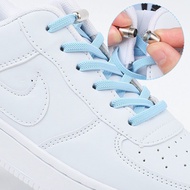 8mm Shoelace 1 Pair Lazy Shoelace Shoelace Buckle Free Elastic Flat Shoelace Free Lace Small White S