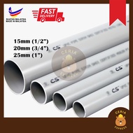 [ 𝟑 𝐅𝐓 / 𝐊𝐀𝐊𝐈 ] PVC PIPE CLASS 6 TEBAL & CLASS D NIPIS 1/2(15mm) 3/4(20mm) 1(25mm) Paip Air Kelabu W