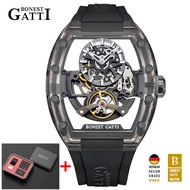 BONEST GATTI 2025 New Men Automatic Watch Tonneau Mechanical Wristwatch Acylic Case Sapphire Lume Ho
