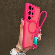 Suitable for Samsung S26Ultra Phone Case Chain Lanyard S25Edge Skin Feel A16 Magnetic A55 Shock-resi