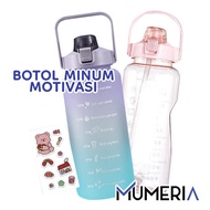 Promo Botol Minum Straw Korea 1, - 2 Liter Gradient Transparan