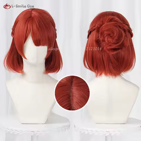 Anime Teieri Anri Cosplay Wig 30cm Short Red Wigs Women Cosplay Anime Cosplay Wig Heat Resistant Syn