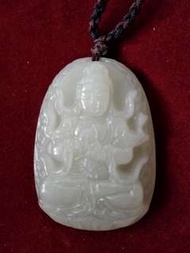 天然翡翠和田玉普賢菩薩(屬龍，蛇，守護神)