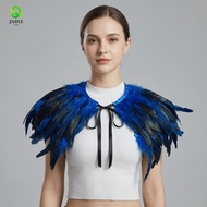 JNBYE Feather Shawl, Adjustable Luxury Feather Shrug Shawl, Costume Punk Retro Gothic Shoulder Fake 