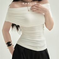 Áo kiểu KAYLIN trễ vai chất vải thun co giản phong cách cá tính BST Hè 2025 - N2476