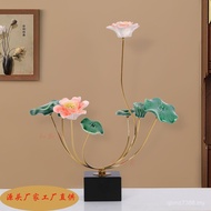Lotus Living Room Decorations Housewarming High-End Model Room Soft Decorations Light Luxury New Chi