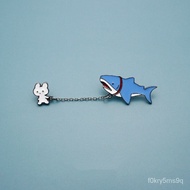 XY！Nianning Cute Shark Baby Brooch Male and Female Students Japanese Cartoon Badge Personalized Chain Bag Package Pendan