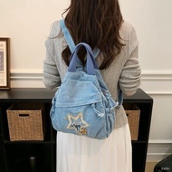 In stock Fashion backpack denim backpack Student backpack