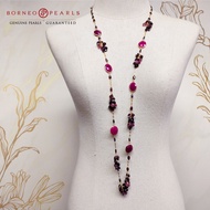 41 INCHES NATURAL RUBY & GARNET NECKLACE IN 925 SILVER