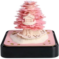 3D Sakura Tree Desktop Calendar, 2024 3D Calendar 3D Note Paper Creative Desktop Calendar Note Paper
