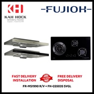 FUJIOH FR-MS1990 R/V 900MM SUPER SLIMHOOD + FH-GS5035 SVGL BLACK GLASS GAS HOB BUNDLE