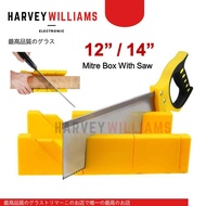 300mm 12'' / 14" Mitre Box With Back Saw Gergaji Wainscoting Miter Box Storage Plastic Back Saw Kayu 300MM Miter Tool