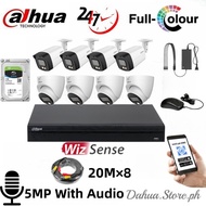 Dahua 5MP CCTV Full Color Camera Package With audio  4/8 CH CCTV Kit 3K HD DVR Complete CCTV Package