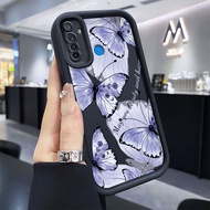 UNGU Casing hp for Realme 5 5i 5s 6i C3 C3i Narzo 10 10A 20A Case Butterfly Purple Phone Case Cesing