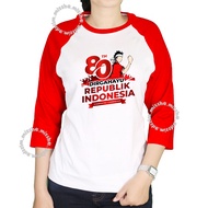 Top Raglan T-ShirtWanita 7/8 Size S/M/L/XL/XXL Women's T-Shirt LatestWanita independent motif 17 Aug
