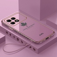 GANTUNGAN Maple Poco X6 Pro 5G Case Softcase Electro Plating Camera Protect FREE Hanging Strap