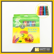 Happy Go Hokka Non-toxic Big Crayons 8 colors for Kids School Supplies Art Materials