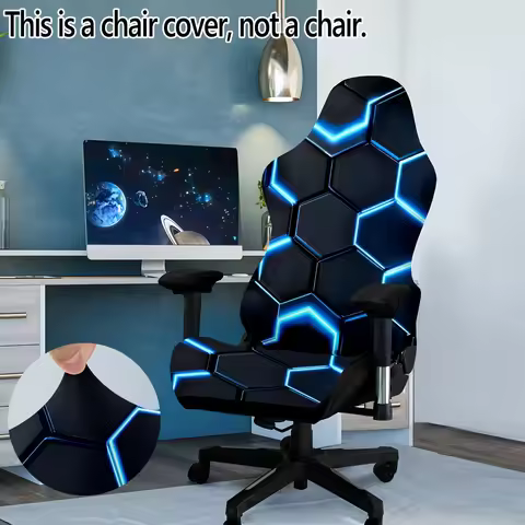 4pcs/set Geometry Pattern Gaming Chair Cover Elastic Milk Competitive Gaming Chair Cover Set Office 
