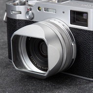 For Fujifilm X100V X100VI Square Camera Lens Hood Metal Screw-in Lens Hood Lens Cap Replaces Photogr