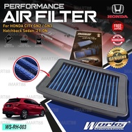 Works Engineering Drop In Air Filter Honda City GN2 GN3 Hatchback Sedan WRV '21-ON Element Enjin Eng