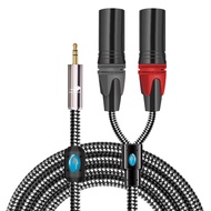 GOLLEY LION สายเคเบิ้ล Breakout Cable 3.5 "TRS ไปเป็น XLR ตัวผู้ Pro คู่1/8" TRS Stereo ถึง2 XLR Mal