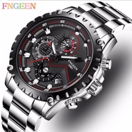 【COD】watch for men original 2023 sale Fngeen Luxury Mens Watches Top Brand Men's Stainless Steel Business Casual Watch Waterproof Luminous Calendar Quartz Wrist Watch Clock watch for men watches for women sale g shock fossil on sale