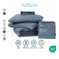 KAPAS LIVING | Fitted Bedsheet Set + Duvet Cover | 100% Extra Long Staple Cotton | Single Queen King