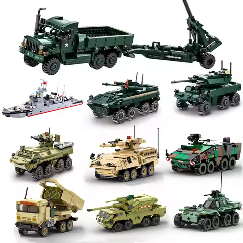 Ww2 Military Vehicles guided Tank missile Sets SWAT Army City Police T34 Germany UK US Building Bloc