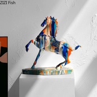7AMJ European Color Resin Animal Statue Abstract Horse Cow French Bullfighting Dog Sculpture Living 