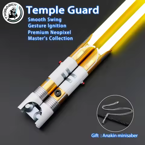TXQSABER Temple Guard Cross RGB Heavy Dueling Neo Pixel Proffie Smooth Swing Lightsaber Force Light 