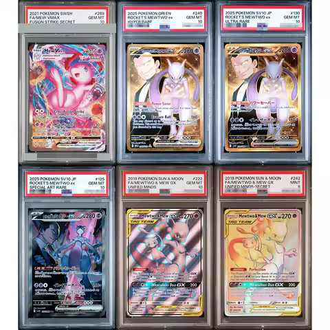 2019 Diy Proxy Graded Collection Card Ptcg Sun&moon Fa/mewtwo&mew Sv10 Gx Unified Minds 125/222 Gem
