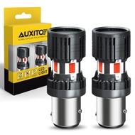 AUXITO 2ชิ้น T20 LED 7443ไม่มีไฮเปอร์แฟลชไฟเบรก Canbus 1157ไฟเบรก BAY15D หลอดไฟสีขาวสีแดง12V