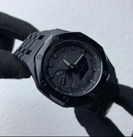 《改裝訂製》G-SHOCK特別限量版 男裝女裝手錶鋼錶電子錶 防水潛水錶 農家橡樹 Casioak Casio G Shock Special Limted Edition GA2100 Luxury Men Ladies Watch 黑色