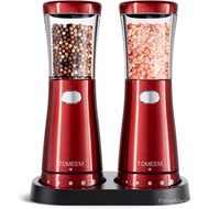 Electric Salt and Pepper Grinder Set, with Storage Base, Stainless Steel Rechargeable Salt and Peppe
