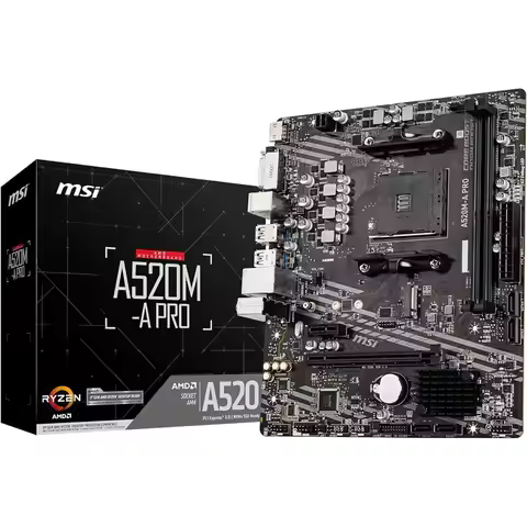 Msi a520m-a pro matx motherboard - supports amd ryzen 3rd generation, am4, ddr4 boost processors (46