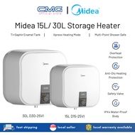 Midea 15L/ 30L Electric White Storage Heater (D15-25VI/ D30-25VI) // 1 Year Local Warranty