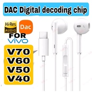 USB-C Stereo Digital DAC Earphone Hi-Res untuk VIVO Y39 5G V70 Pro V70 Lite V60 Lite V50 X300 X200 U