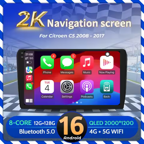 9 inch Car Radio Android 16 For Audi A3 2 8P 2003-2013 BT Carplay Multimedia Navigation 2K QLED Scre