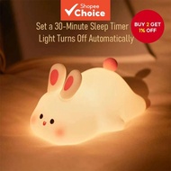 LED Night Light Touch Sensor Rabbit - USB Rechargeable Auto Rotate Room Lamp