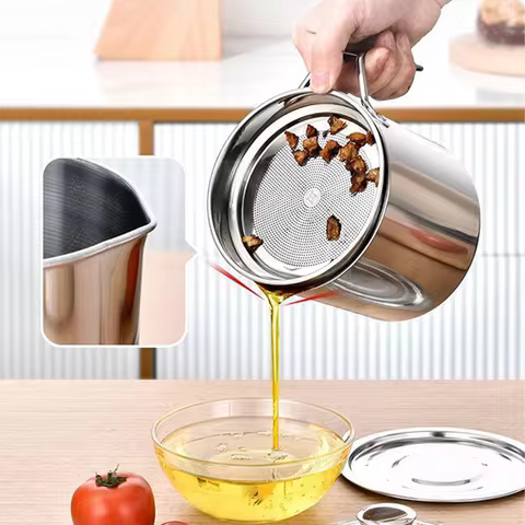 Filter Oil Pot Stainless Steel Household Leak-proof Wine Pot Pouring Oil Bottle Seasoning Tank Kitch