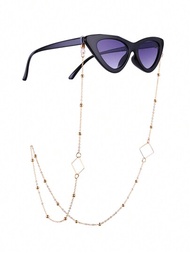 2入組流行金屬球，個性化鑽石形金屬眼鏡鏈，掛式防丟太陽眼鏡裝飾鍊，眼鏡帶，眼鏡配件，可用於口罩帶