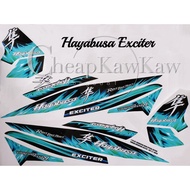 Yamaha Y15 Y15ZR EXCITER 150 HAYABUSA WIND Special Edition Body Cover Set Stripe Sticker - Green Black