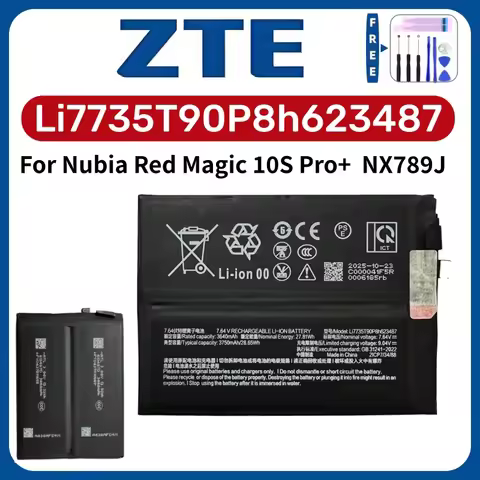Original New Battery Li7735T90P8h623487 For Nubia Red Magic 10SPro+ NX789J Mobile Phone Battery + Fr