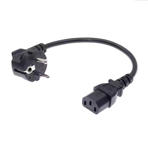 CEE7/7 to IEC C13 Power Cords, 10A/16A, 250V, H05VV-F 0.75mm Cable ,Short Schuko to C13 Power cord,1