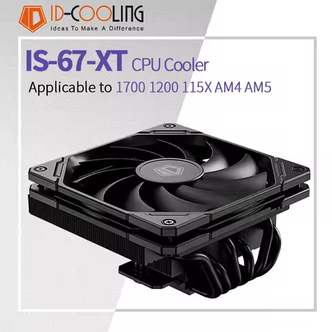 ID Cooling IS-67-XT 6 Heat pipes CPU Cooler Hydraulic Bearings Low Noise Cooling Fan Push Type Air R