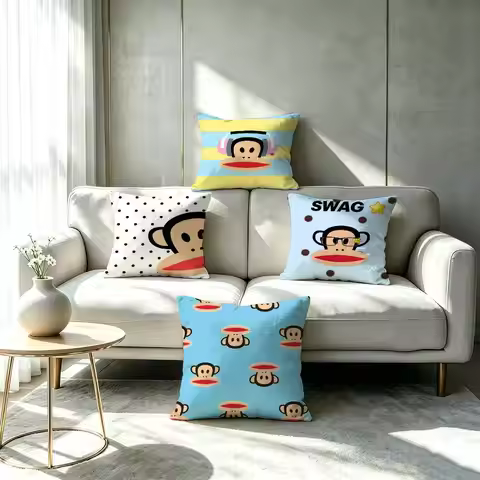 P-paul frank wallpapers Pillow cover Soft Microfiber Pillowcase Home Sofa Decor Surprise Decorative 