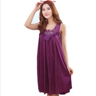 Baju Tidur Wanita  Plus Size M-5XL Piyama Loose Women's Sexy Sling Simulation Ice Silk Pajama Nightd