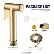 Bathroom 3 in 1 SUS304 Stainless Steel Bidet Spray Toilet Bidet Rinse Set with Holder and 1.5m hose Round nozzle